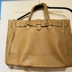 Furla Sand pebbled top handle.